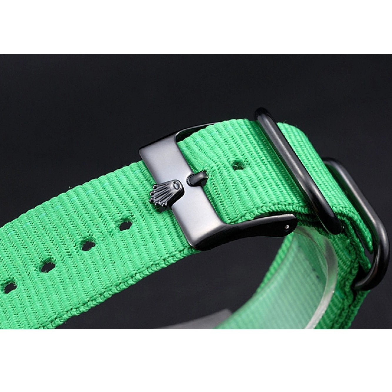 AAA replica watch Strap Milgauss Bamford 622004 Green Rolex Nylon 0723